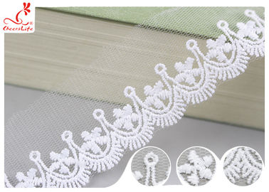 3CM African Mesh Embroidered Bridal Lace / Nylon Or Polyester